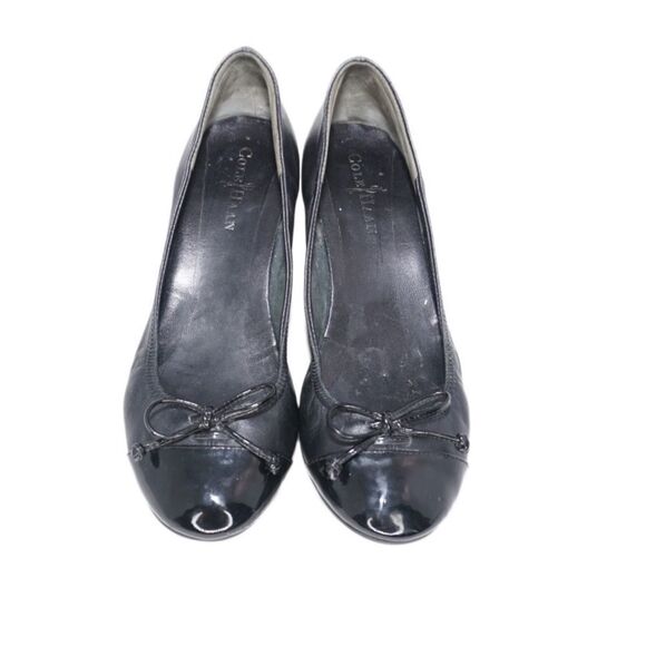 Cole Haan Black Leather Cap Toe Wedges, Size 7 - Picture 4 of 5